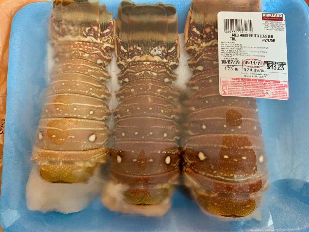 購入した3匹のロブスター。
WILD WARM WATER LOBSTER 1.73lb 43.23ドル