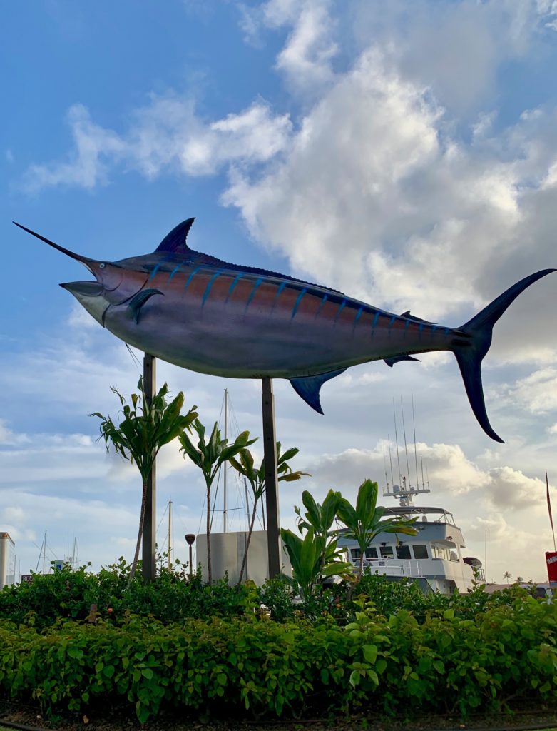 巨大な魚のオブジェ