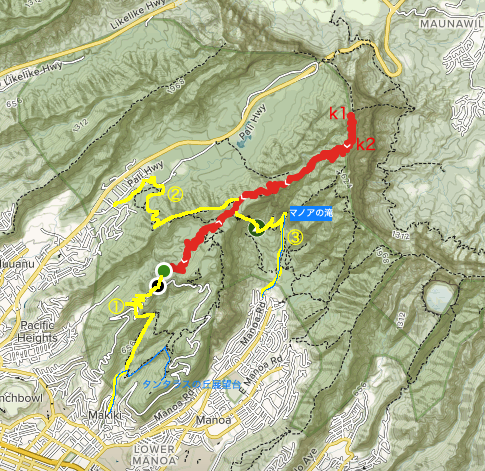コナフアヌイトレイルの予定マップ